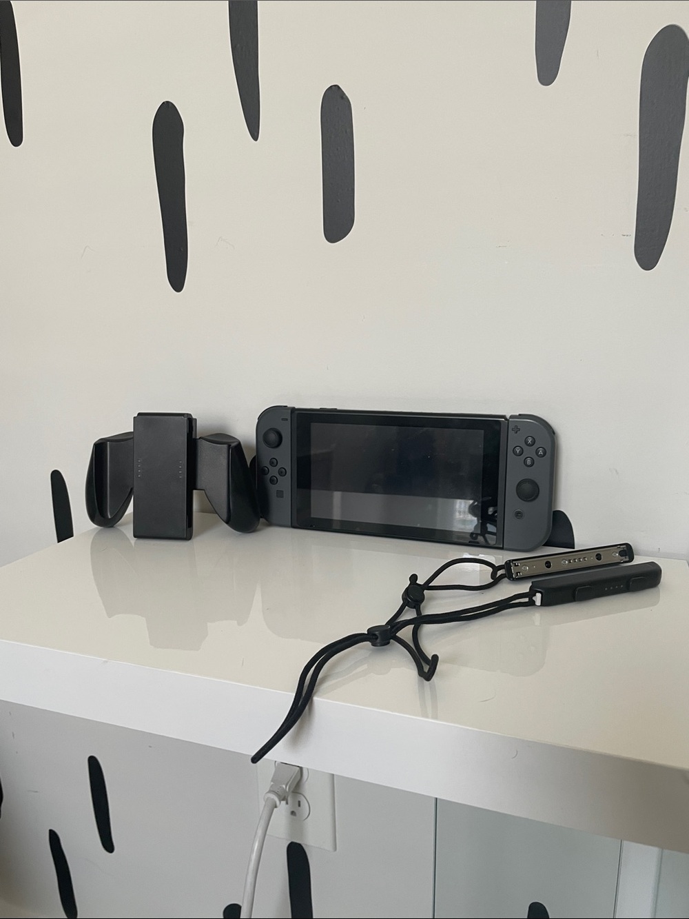 Nintendo Switch with Gray Joy-Con Controllers and Accessories